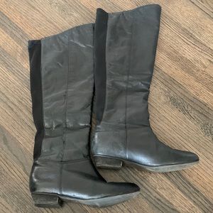 Black leather above knee boots - size 7